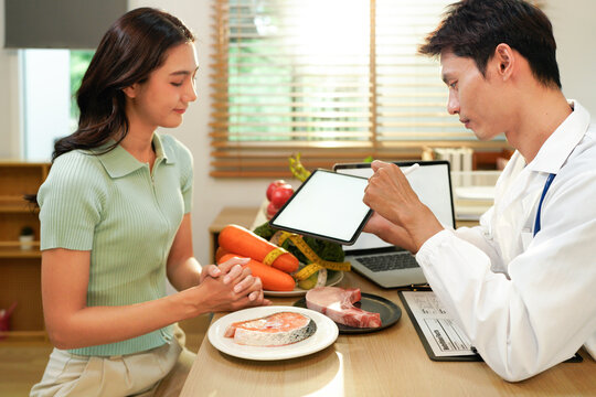 The healthcare professional providing nutritional guidance to a patient.