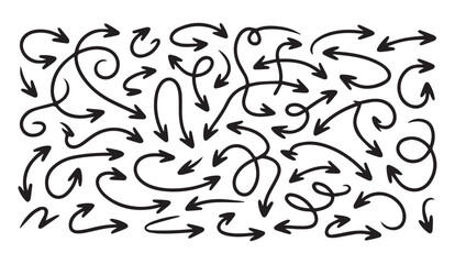 Arrows hand drawn illustration or silhouette design bundle