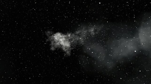 A black and white image of a nebula.