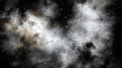 Fototapeta premium A black and white image of a nebula with stars.
