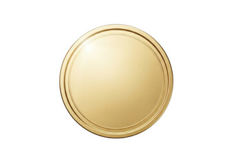 A blank golden coin isolated on transparent background