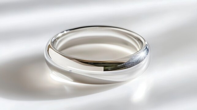 A shiny silver ring with a smooth surface.