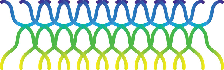 Colorful gradient ribbons intertwined on white background, Vibrant abstract ribbon design illustration