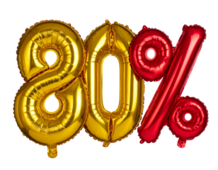 80 percent discount balloon theme number isolated on white background