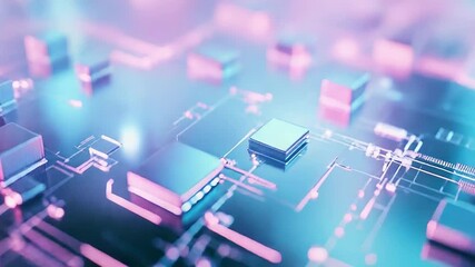 Digital circuit board connecting data and processing technology - Powered by Adobe