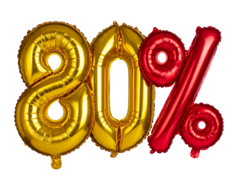 80 percent discount balloon theme number isolated on white background