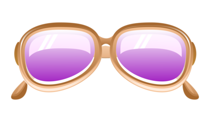 Stylish sunglasses with purple lenses trendy eyewear
