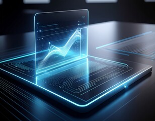 Blank Holographic User Interface Display Minimalist Tech Background