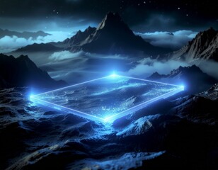 Blank Holographic User Interface Display Minimalist Tech Background