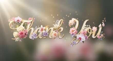 Elegant floral thank you message with soft light