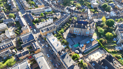 Aerial drone photo of scenic village of Greenwich and Peninsula of Northern part, London, United...