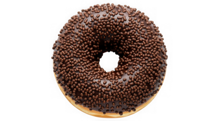 Chocolate donut with sprinkles, delicious and sweet