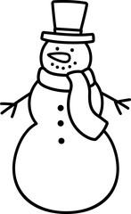 Christmas Snowman character outline and template isolated.
Winter snowman coloring page
Transparent background. SVG.
