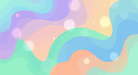 Abstract colorful wave vector illustration of woman fashion beauty at the summer beach