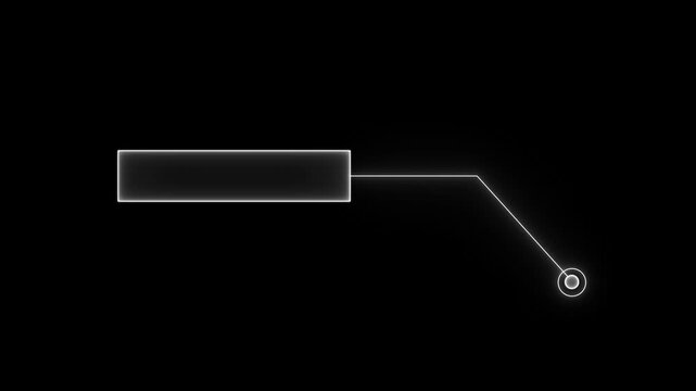 technology icon black background . Callout futuristic hud animation digital white tone six pack on the black. Hud callout panel on black background. Abstract vfx