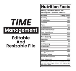 Time Management Nutrition Facts – Efficient Scheduling, Task Prioritization, Workflow Discipline & Smart Routine Planning for Peak Productivity