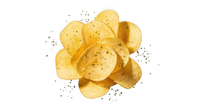 Heap of crispy potato chips