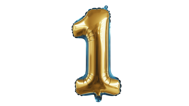 Celebrate first place success with a stunning golden number one balloon, perfect for achievements! - Powered by Adobe