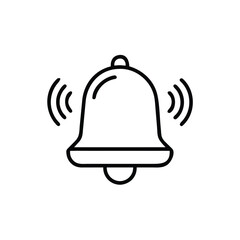 Notification Bell Outline Ringing Line Icon