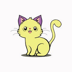 cat, vector, feline, animals, tail, character, paw, funny, mammal, kitty, illustration, cartoon, animal, cute, domestic, pets, fur, painting, fun, smile, happy, art, drawing, pet, kitten