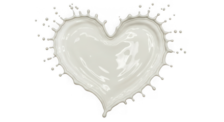 Milk splash in heart shape for valentines day