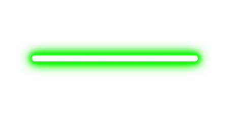 Long green neon line sign. Glowing vibrant neon light. Neon sign design. Bright illuminated sign. Electric green line on transparent background. Modern glowing effect. Digital neon art elements PNG
