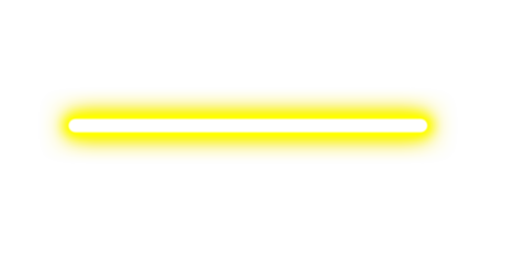 Long yellow neon line sign. Glowing vibrant neon light. Neon sign design. Bright illuminated sign. Electric yellow line on transparent background. Modern glowing effect. Digital neon art elements PNG