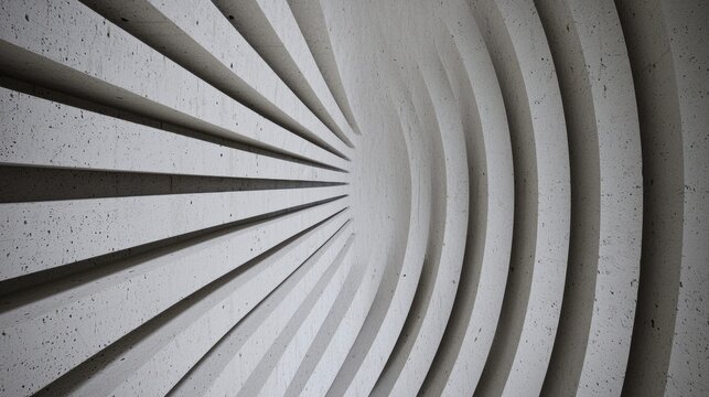 A concrete wall with a curved design.