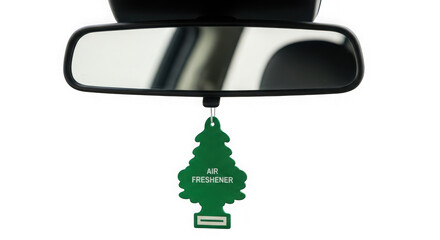 Rearview mirror with air freshener, car interior