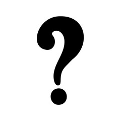Black question mark icon representing query and uncertainty. Vector, illustration