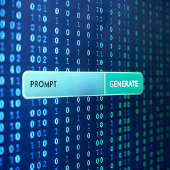 Binary code background displays digital technology and data security using blue numbers on a web concept illustration