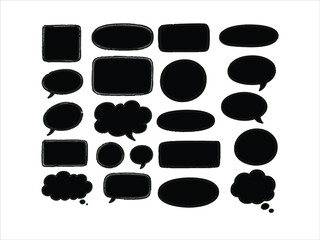 marker drawn doodle frames and bubbles, organic uneven lines