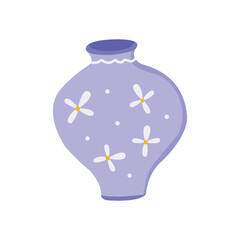 Lavender vase illustration flat style