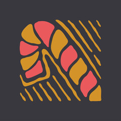 Illustration of doodle Candy cane