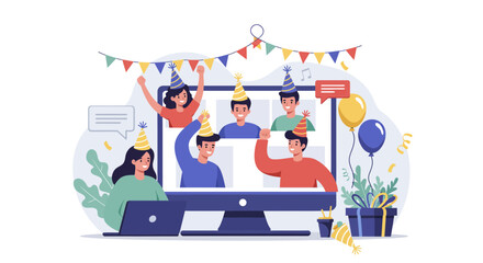 Online party with friends