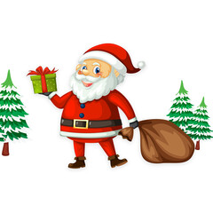 santa claus with christmas tree