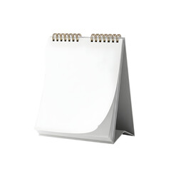 Blank desktop calendar and notebook isolated on a clean white background