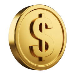 Golden dollar coin symbol representing wealth and financial value