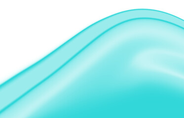 Abstract cyan smooth curved shape isolated on transparent backdrop
