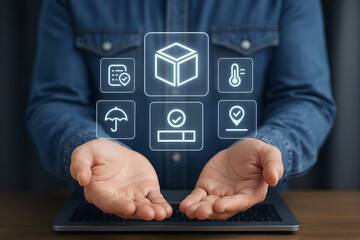 Shipping and Package Quality Control Icons logistics