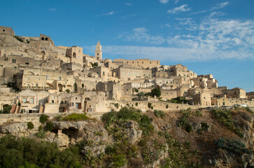 Panoramic view of ancient town of Matera, Basilicata, southern Italy