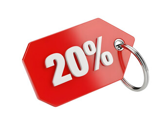 Red sale price tag with discount symbol