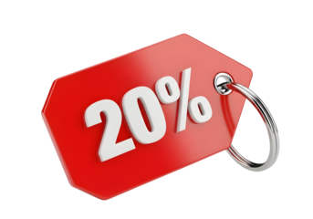 Red sale price tag with discount symbol