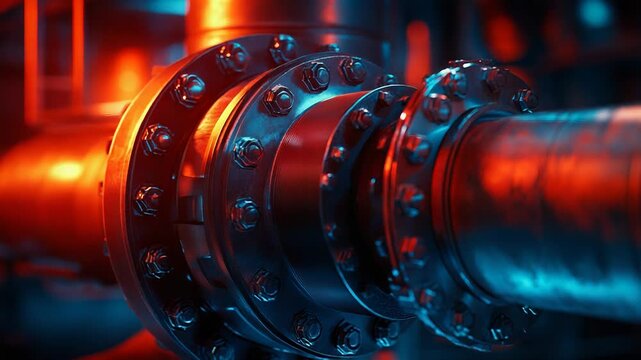 Industrial pipe flanges connecting oil and gas pipeline system