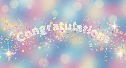 Sparkling congratulations message with soft bokeh background