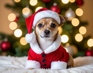 Perrito disfrazado de Santa