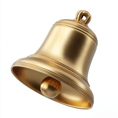 Elegant golden bell with polished texture, perfect for holiday concepts isolated on white background