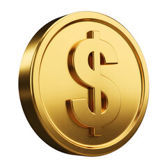 Golden dollar coin symbol representing wealth and financial value