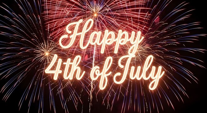 Bright fireworks display celebrating the fourth of july holiday