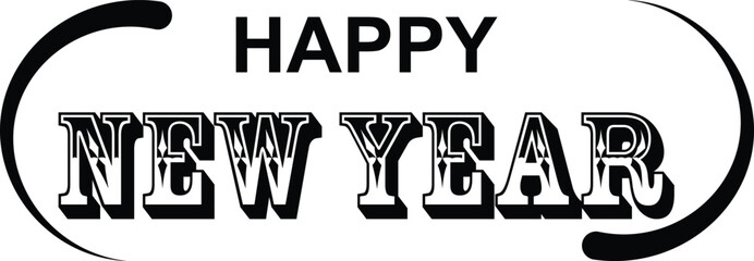 Classic Happy New Year greeting perfect for festive cards and banners, conveying joy and celebration for a fresh start and successful future endeavors